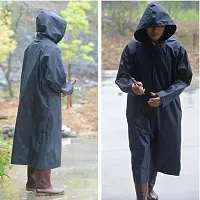 Unisex Waterproof Long Overcoat Rain Coat Black For Rainy Session Office/School Use for men and women - 1 Pcs-thumb2