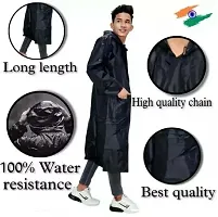 Unisex Waterproof Long Overcoat Rain Coat Black For Rainy Session Office/School Use for men and women - 1 Pcs-thumb1