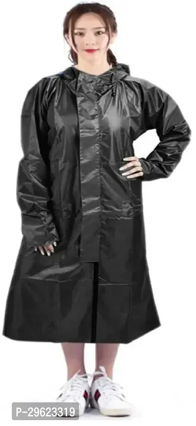 Unisex Waterproof Long Overcoat Rain Coat Black For Rainy Session Office/School Use for men and women - 1 Pcs