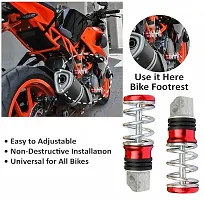 Universal Stylish Heavy Duty Aluminium Spring Coil Bike Foot Pegs/Foot Rest peds Compatible With scooty and Bikes (Pack of 2Pcs) (multicolor)-thumb2