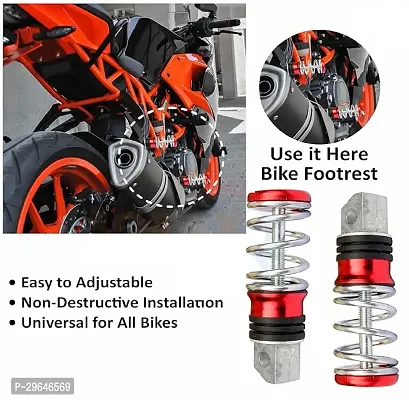 Universal Stylish Heavy Duty Aluminium Spring Coil Bike Foot Pegs/Foot Rest peds Compatible With scooty and Bikes (Pack of 2Pcs) (multicolor)-thumb3