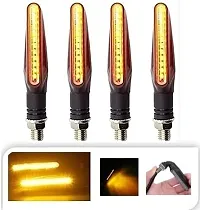 16 LED 12V DC Fog Light Head Lamp Lights  (Pack of 2) with KTM Style Indicators 9 Led (Amber, Pack Of 4)-thumb3