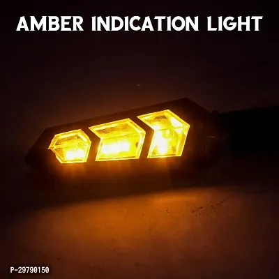 14 LED Round Fog Light 4 Inches Waterproof Off Road Driving Lamp (42W, White Light, 1 PC) with Pack of 4 Indicator 12V Amber LED Flexible Non Breakable Motorcycle Bike Turn Sign-thumb5