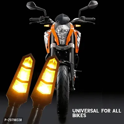 14 LED Round Fog Light 4 Inches Waterproof Off Road Driving Lamp (42W, White Light, 1 PC) with Pack of 4 Indicator 12V Amber LED Flexible Non Breakable Motorcycle Bike Turn Sign-thumb3