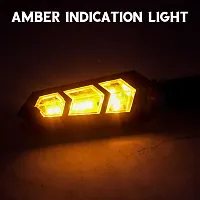 14 LED Round Fog Light 4 Inches Waterproof Off Road Driving Lamp (42W, White Light, 1 PC) with Pack of 4 Indicator 12V Amber LED Flexible Non Breakable Motorcycle Bike Turn Sign-thumb1