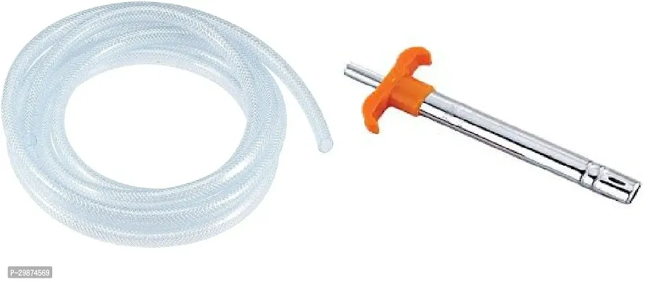 Transparent Gas Hose Pipe 1 Miter with Stainless Steel Adjustable Gas Clamp - ISI Certified