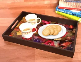 BP Design Solution Dine Design MDF Vinyl Printing Serving Tray for Kitchen serveware Coffee Tray Table Tray Size 15x9.5x1.85 inch-thumb1