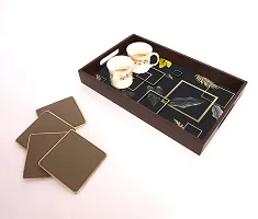 BP Design Solution Box Leaf Design MDF Vinyl Printing Serving Tray for Kitchen serveware Coffee Tray Table Tray Size 15x9.5x1.85 inch-thumb2