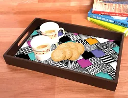 BP Design Solution Zupitar Design MDF Vinyl Printing Serving Tray for Kitchen serveware Coffee Tray Table Tray Size 15x9.5x1.85 inch-thumb3