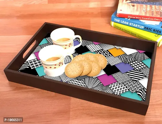 BP Design Solution Zupitar Design MDF Vinyl Printing Serving Tray for Kitchen serveware Coffee Tray Table Tray Size 15x9.5x1.85 inch-thumb4