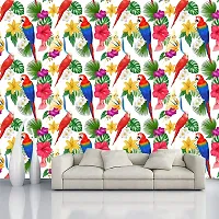 BP Design Solution Parrot Design Wallpaper for Home D?cor, Office, Wall etc. (Self Adhesive Vinyl, Water Proof (16x96 (10 sqft)-thumb1