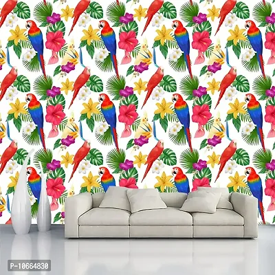 BP Design Solution Parrot Design Wallpaper for Home D?cor, Office, Wall etc. (Self Adhesive Vinyl, Water Proof (16x96 (10 sqft)-thumb2