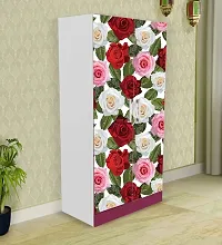 BP Design Solution Red Yellow Rose Almirah Sticker Wallpaper Self Adhesive Vinyl, Water Proof (30x70)-thumb3