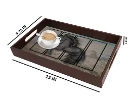 BP Design Solution Horse Design MDF Vinyl Printing Serving Tray for Kitchen serveware Coffee Tray Table Tray Size 15x9.5x1.85 inch-thumb3