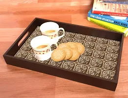 BP Design Solution Rivaya Design MDF Vinyl Printing Serving Tray for Kitchen serveware Coffee Tray Table Tray Size 15x9.5x1.85 inch-thumb1