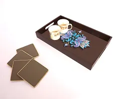 BP Design Solution Alina Design MDF Vinyl Printing Serving Tray for Kitchen serveware Coffee Tray Table Tray Size 15x9.5x1.85 inch-thumb2