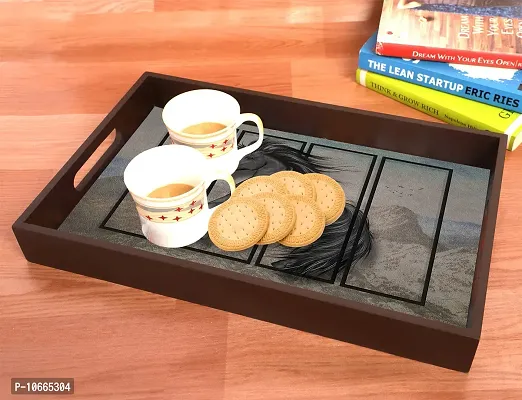 BP Design Solution Horse Design MDF Vinyl Printing Serving Tray for Kitchen serveware Coffee Tray Table Tray Size 15x9.5x1.85 inch-thumb5