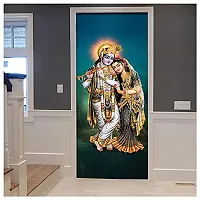 BP Design Solution Vinyl Radha Krishna Door Sticker Wallpaper for Door, Almirah, Table, Ac, Fridge Size 30x78 inch-thumb3