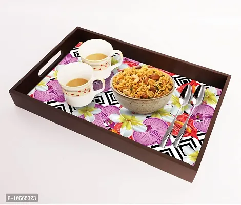 BP Design Solution Donald Design MDF Vinyl Printing Serving Tray for Kitchen serveware Coffee Tray Table Tray Size 15x9.5x1.85 inch