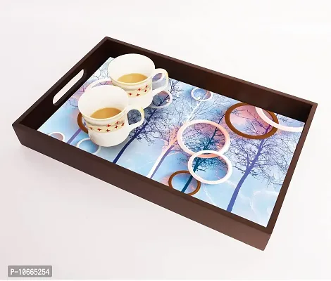 BP Design Solution Lubina Design MDF Vinyl Printing Serving Tray for Kitchen serveware Coffee Tray Table Tray Size 15x9.5x1.85 inch