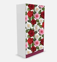 BP Design Solution Red Yellow Rose Almirah Sticker Wallpaper Self Adhesive Vinyl, Water Proof (30x70)-thumb1