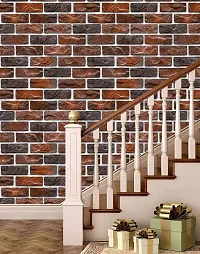 BP Design Solution Dark Brick Design Wallpaper for Home D?cor, Office, Wall (Self Adhesive Vinyl, Water Proof (16x96 (10 sqft)-thumb1