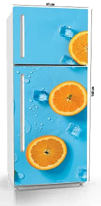 BP Design Solution Lemon Background Design Fridge Wallpaper for Fridge/ almirah /Table (Self Adhesive Vinyl, Water Proof (24x63 inch ) Double Door / Single Door-thumb2