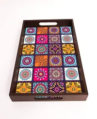 BP Design Solution Mandala MDF Vinyl Printing Serving Tray for Kitchen serveware Coffee Tray Table Tray Size 15x9.5x1.85 inch-thumb4