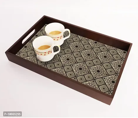 BP Design Solution Scandy Design MDF Vinyl Printing Serving Tray for Kitchen serveware Coffee Tray Table Tray Size 15x9.5x1.85 inch