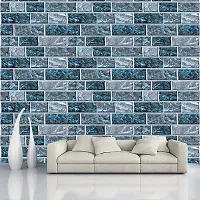 BP Design Solution Gray Bluet Brick Wallpaper for Home D?cor, Office, Wall (Self Adhesive Vinyl, Water Proof (16x96 (10 sqft)-thumb1