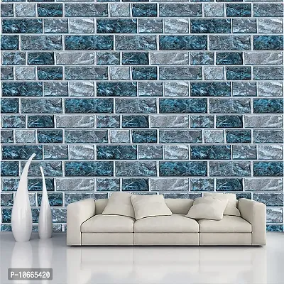 BP Design Solution Gray Bluet Brick Wallpaper for Home D?cor, Office, Wall (Self Adhesive Vinyl, Water Proof (16x96 (10 sqft)-thumb2