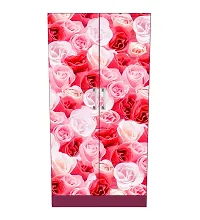 BP Design Solution Pink Rose Almirah Sticker Wallpaper Self Adhesive Vinyl, Water Proof (30x70)-thumb1