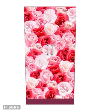 BP Design Solution Pink Rose Almirah Sticker Wallpaper Self Adhesive Vinyl, Water Proof (30x70)-thumb2