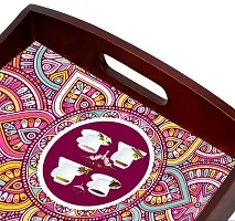 BP Design Solution Mandala Curve Tray Vinyl Printing use for Table Tray Coffee Tray Office Size 15x10x2 inch (Cup Design)-thumb4