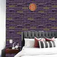 BP Design Solution Brick Purple Design Wallpaper for Home Decor, Office, Wall etc (Self Adhesive Vinyl, Water Proof (16x96 (10 sqft)-thumb1