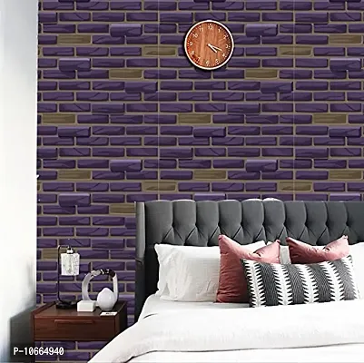 BP Design Solution Brick Purple Design Wallpaper for Home Decor, Office, Wall etc (Self Adhesive Vinyl, Water Proof (16x96 (10 sqft)-thumb2