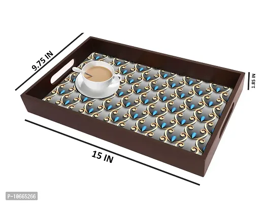 BP Design Solution Luminous Design MDF Vinyl Printing Serving Tray for Kitchen serveware Coffee Tray Table Tray Size 15x9.5x1.85 inch-thumb5