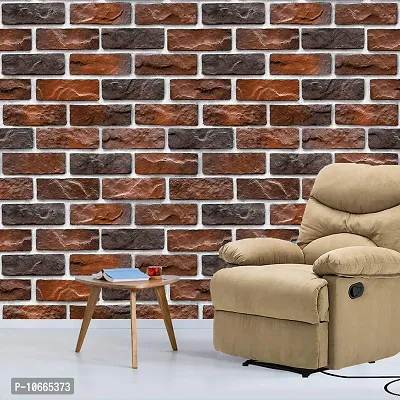 BP Design Solution Dark Brick Design Wallpaper for Home D?cor, Office, Wall (Self Adhesive Vinyl, Water Proof (16x96 (10 sqft)