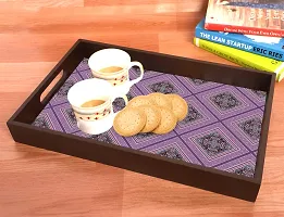 BP Design Solution Viraya Design MDF Vinyl Printing Serving Tray for Kitchen serveware Coffee Tray Table Tray Size 15x9.5x1.85 inch-thumb1