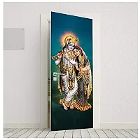 BP Design Solution Vinyl Radha Krishna Door Sticker Wallpaper for Door, Almirah, Table, Ac, Fridge Size 30x78 inch-thumb2