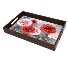 BP Design Solution Rose MDF Vinyl Printing Serving Tray for Kitchen serveware Coffee Tray Table Tray Size 15x9.5x1.85 inch-thumb3