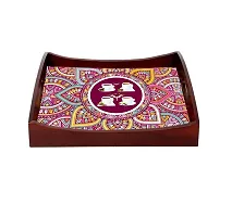 BP Design Solution Mandala Curve Tray Vinyl Printing use for Table Tray Coffee Tray Office Size 15x10x2 inch (Cup Design)-thumb3