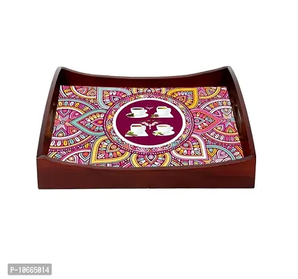 BP Design Solution Mandala Curve Tray Vinyl Printing use for Table Tray Coffee Tray Office Size 15x10x2 inch (Cup Design)-thumb4