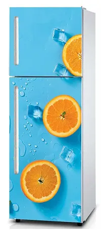 BP Design Solution Lemon Background Design Fridge Wallpaper for Fridge/ almirah /Table (Self Adhesive Vinyl, Water Proof (24x63 inch ) Double Door / Single Door-thumb3