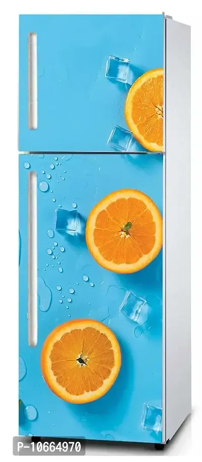 BP Design Solution Lemon Background Design Fridge Wallpaper for Fridge/ almirah /Table (Self Adhesive Vinyl, Water Proof (24x63 inch ) Double Door / Single Door-thumb4