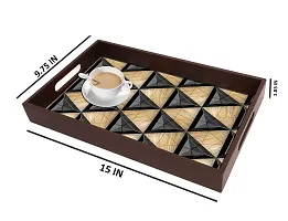 BP Design Solution Cream Brown Design MDF Vinyl Printing Serving Tray for Kitchen serveware Coffee Tray Table Tray Size 15x9.5x1.85 inch-thumb4