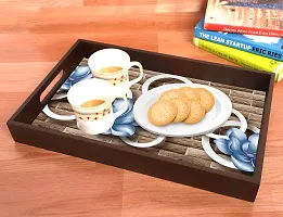 BP Design Solution Galax Design MDF Vinyl Printing Serving Tray for Kitchen serveware Coffee Tray Table Tray Size 15x9.5x1.85 inch-thumb1