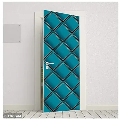 BP Design Solution Vinyl Blue Box Door Sticker Wallpaper for Door, Almirah, Table, Ac, Fridge Size 30x78 inch-thumb2