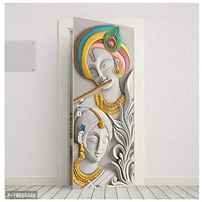 BP Design Solution Vinyl Dwarkadheesh Door Sticker Wallpaper for Door, Almirah, Table, Ac, Fridge Size 30x78 inch-thumb2