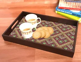 BP Design Solution Crypto Design MDF Vinyl Printing Serving Tray for Kitchen serveware Coffee Tray Table Tray Size 15x9.5x1.85 inch-thumb1